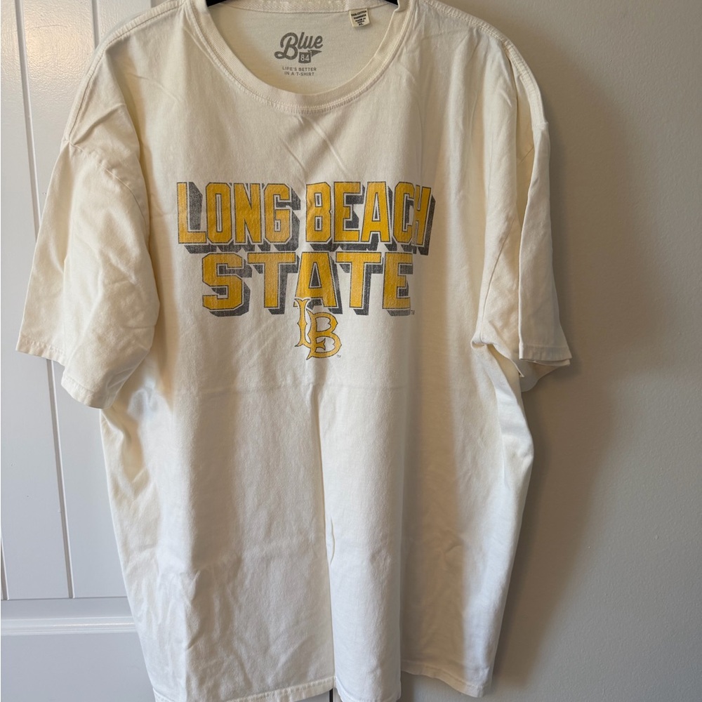 Blue 84 Men's White UCLB Long Beach State Tee